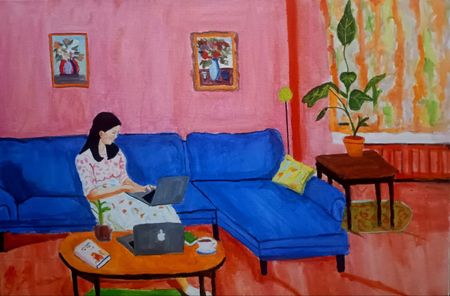 Ольга Чужакова (Картина, живопись - 
                  60 x 40 см) Перед выходными