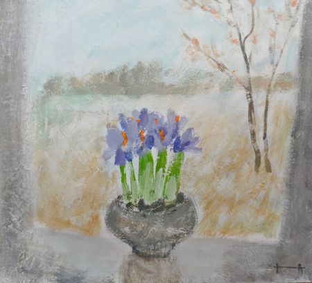 Анастасия Таюрская (Авторская графика - 
                  27 x 24 см) Крокусы