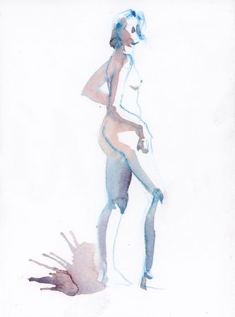 Виктория Севастьянова (Авторская графика - 
                  22 x 30 см) Nude 0144