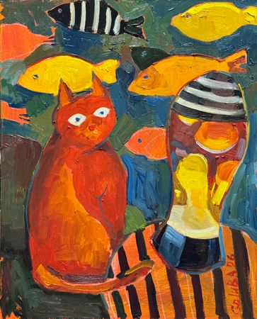 Анна Голубь (Картина, живопись - 
                  40 x 50 см) Сны кота Василия