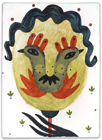 Лена Романовская (Картина, живопись - 
                  13 x 18 см) Свет мой зеркальце