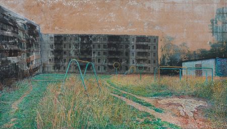 Егор Щаблыкин (Картина, живопись - 
                  121 x 70 см) Двор призрак