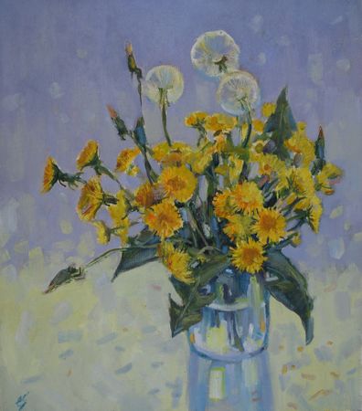Елена Санина (Картина, живопись - 
                  36 x 40 см) Одуванчики