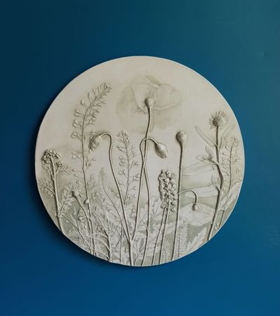Елена Новожилова (Объект - 
                  33 x 33 см) Ботанический барельеф "МАКИ #2"