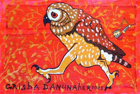 Grisha Danunaher (Картина, живопись - 
                  90 x 70 см) Деловая сова