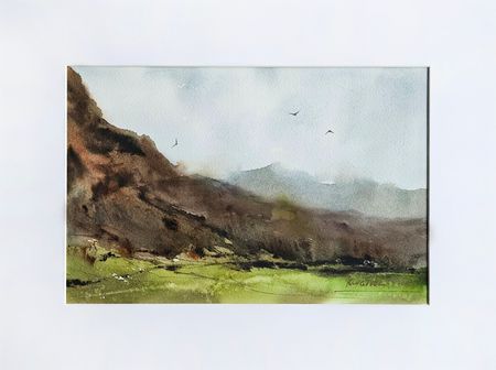 Светлана Юматова (Авторская графика - 
                  40 x 30 см) Горная долина