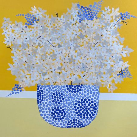 Елена Королева (Картина, живопись - 
                  40 x 40 см) Натюрморт с белыми цветами