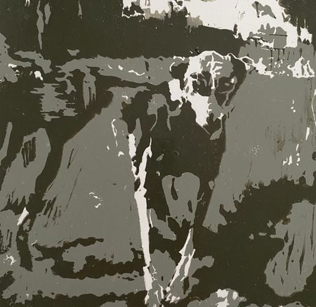 Лена Троянская (Графика печатная - 
                  30 x 30 см) Портрет собаки