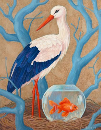 Марина Береснева (Картина, живопись - 
                  70 x 90 см) Большое гнездо