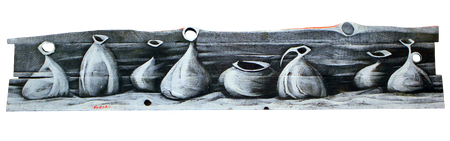 Нодар Хохобашвили (Картина, живопись - 
                  149.5 x 18.5 см) Натюрморт черный