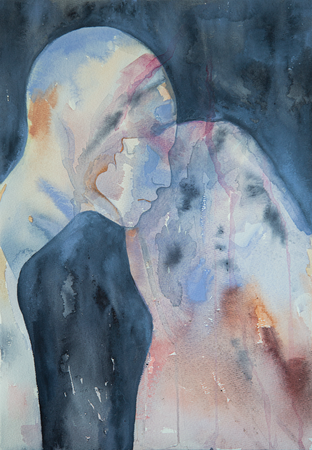 Елизавета Журавлева (Авторская графика - 
                  29.6 x 42 см) Слияние Взаимность Любовь