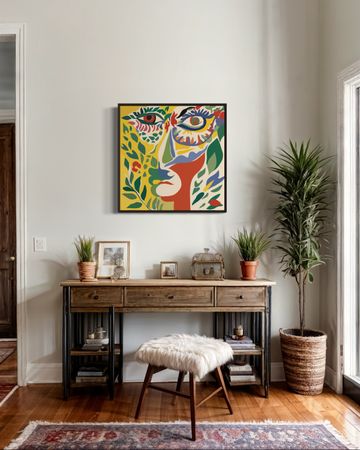 Нина Цориева (Картина, живопись - 
                  70 x 70 см) Портрет женщины