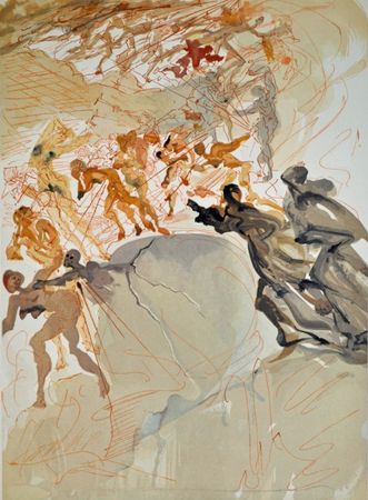 Сальвадор Дали (Графика печатная - 
                  26 x 35 см) Восхождение на 7 круг: сладострастие