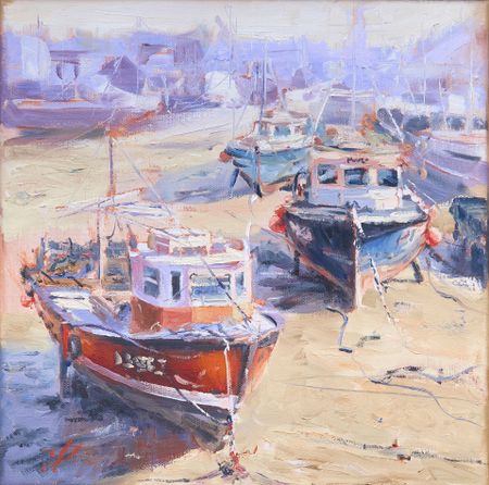 Ольга Дейн (Картина, живопись - 
                  30 x 30 см) На берегу