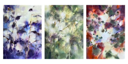 Анна Богинская (Авторская графика - 
                  150 x 70 см) Триптих "Dreamscapes"