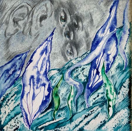 Елизавета Тульчинская (Авторская графика - 
                  32.3 x 32.3 см) Мерцание