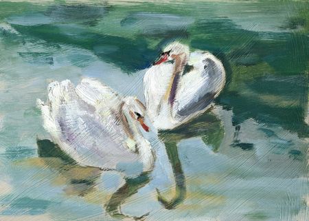 Анна Рудько (Авторская графика - 
                  30 x 20 см) Mirror Lake