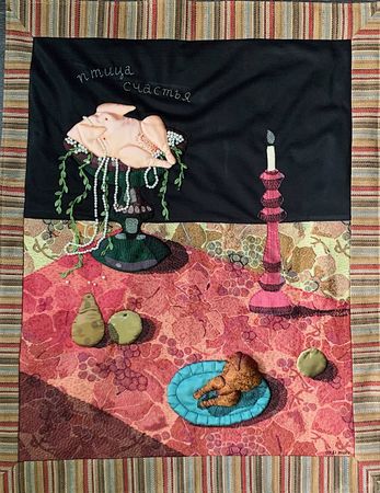 Оксана Муратова (Вышивка - 
                  85 x 100 см) Мягкая картина "Птица счастья"