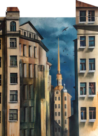 Динара Хёртнагль (Картина, живопись - 
                  50 x 70 см) City Vibrations. Petersburg
