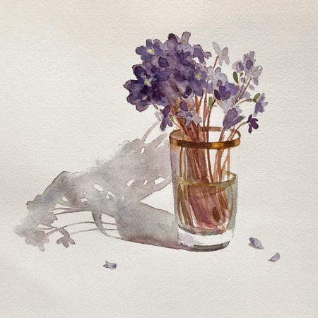 Valentine Solonski (Авторская графика - 
                  20 x 20 см) Лесные цветы 2