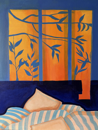 Елена Королева (Авторская графика - 
                  60 x 70 см) Вечер дома
