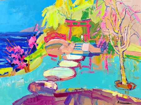 Олеся Лишаева (Картина, живопись - 
                  80 x 60 см) Весна в Японском саду