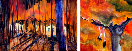 Korolkoshek (Картина, живопись - 
                  100 x 40 см) Диптих "Прячься/Ищи"