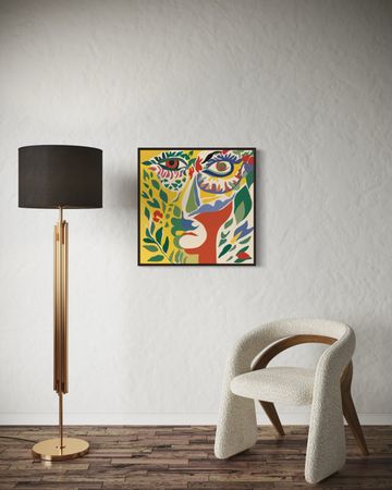 Нина Цориева (Картина, живопись - 
                  70 x 70 см) Портрет женщины