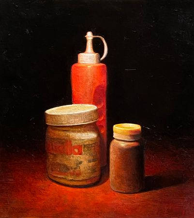 Арсений Ващенко (Картина, живопись - 
                  41 x 45.5 см) Натюрморт с кетчупом