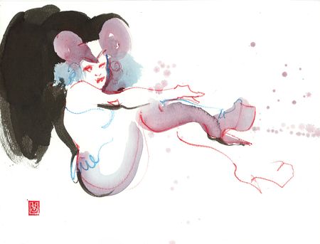 Виктория Севастьянова (Авторская графика - 
                  35 x 27 см) Бурлеск 004