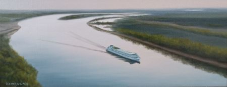 Елена Истомина (Картина, живопись - 
                  44 x 18 см) Водными дорогами