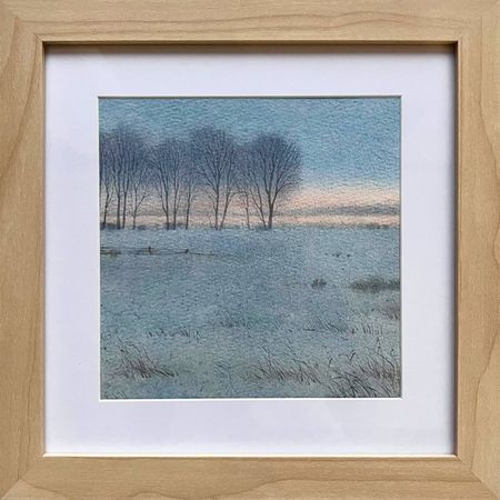 Ангелина Иванова (Авторская графика - 
                  23 x 23 см) Пейзаж зимний