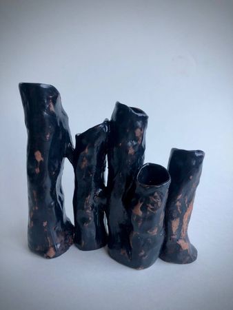 Жанна Сидакова (Скульптура - 
                  18 x 17.5 см) Ваза/подсвечник "Лес"