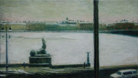 Алан Хатагты (Картина, живопись - 
                  53 x 30 см) #11 Из окна Академии