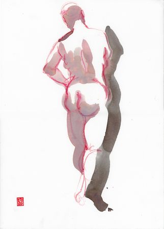 Виктория Севастьянова (Авторская графика - 
                  30 x 42 см) Ню 0151