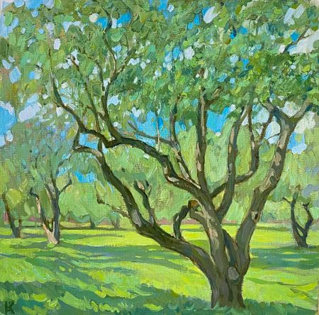 Алексей Кротов (Картина, живопись - 
                  30 x 30 см) Яблоневый сад. Коломенское