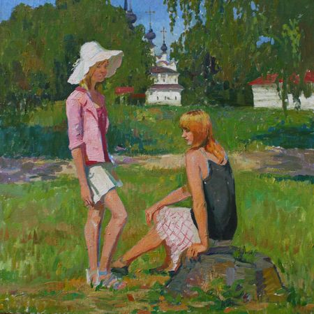 Анастасия Нестерова (Картина, живопись - 
                  85 x 85 см) Подружки