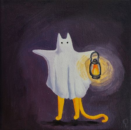 Оливия Лем (Картина, живопись - 
                  15 x 15 см) Фабио в костюме привидения