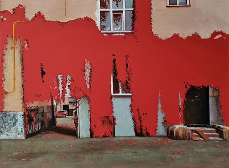 Анастасия Нестерова (Авторская графика - 
                  80 x 60 см) Заросший Московский дворик