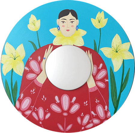 Ксения Хромцова (Объект - 
                  60 x 60 см) Зеркало расписное