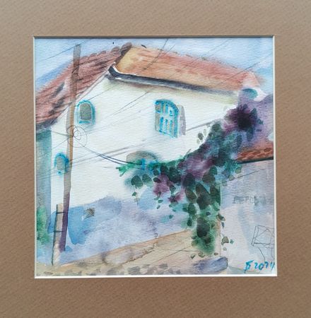 Регина Буглеева (Авторская графика - 
                  29 x 30 см) Белый дом. Коктебель