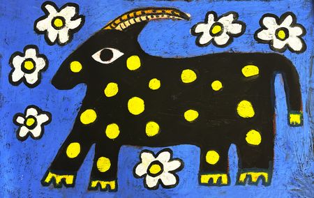 Ксения Соколовская (Картина, живопись - 
                  60 x 40 см) Черный бык