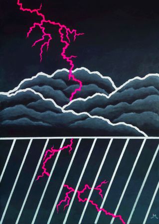 Юлия Мананникова (Картина, живопись - 
                  50 x 70 см) Shine Like Thunder, Cry Like Rain