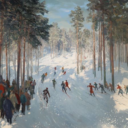 Алёша Калязин (Графика цифровая (принты) - 
                  40 x 40 см) Гонки по пересеченной местности. Сrosscountry