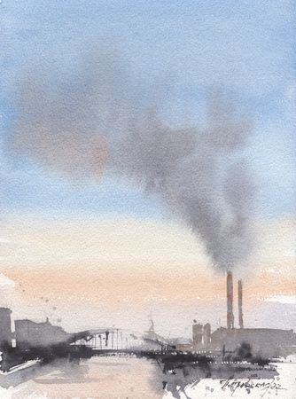 Ирина Петровская (Авторская графика - 
                  19.5 x 27 см) Морозный воздух