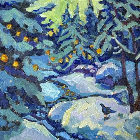 Анна Голубь (Картина, живопись - 
                  34.3 x 34.3 см) Настроение Рождество N5