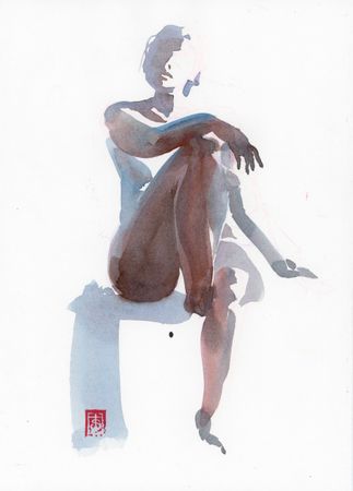 Виктория Севастьянова (Авторская графика - 
                  20 x 30 см) Nude life drawing 013