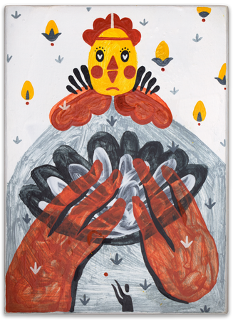 Лена Романовская (Картина, живопись - 
                  13 x 18 см) Рождение