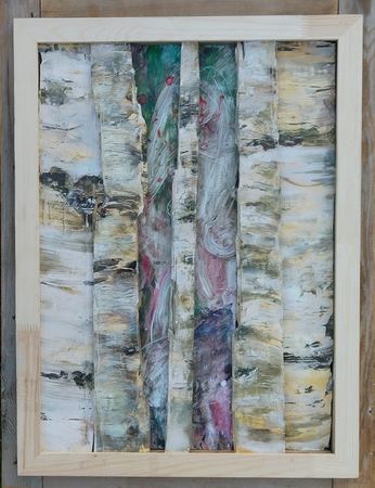 Людмила Кылыч (Коллаж / ассамбляж - 
                  47 x 68 см) Берёзовый Nude
