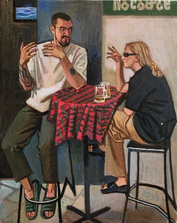 Иван Афонский (Картина, живопись - 
                  24 x 30 см) Палатка Казбеги